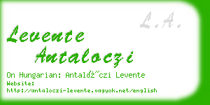 levente antaloczi business card